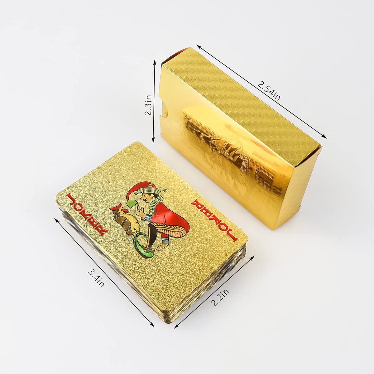 Kweiugfi Playing Cards Foil Poker Cards Waterproof Poker Cards Gold for Adults Party Gifts Travel Classic Family Card Game (Gold/Silver)
