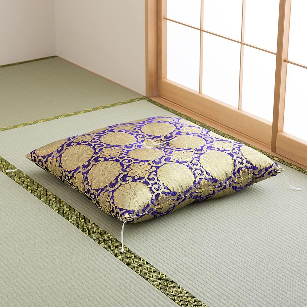 Buddhist Altar Shop Takita Shoten Gozen Zabuton (Butsuzen Zabuton) Shin Kintsu Purple ◆ Memorial Service Buddhist Altar Buddhist Obon Temple Use Gold Brocade Zabuton Obon Supplies Made in Japan