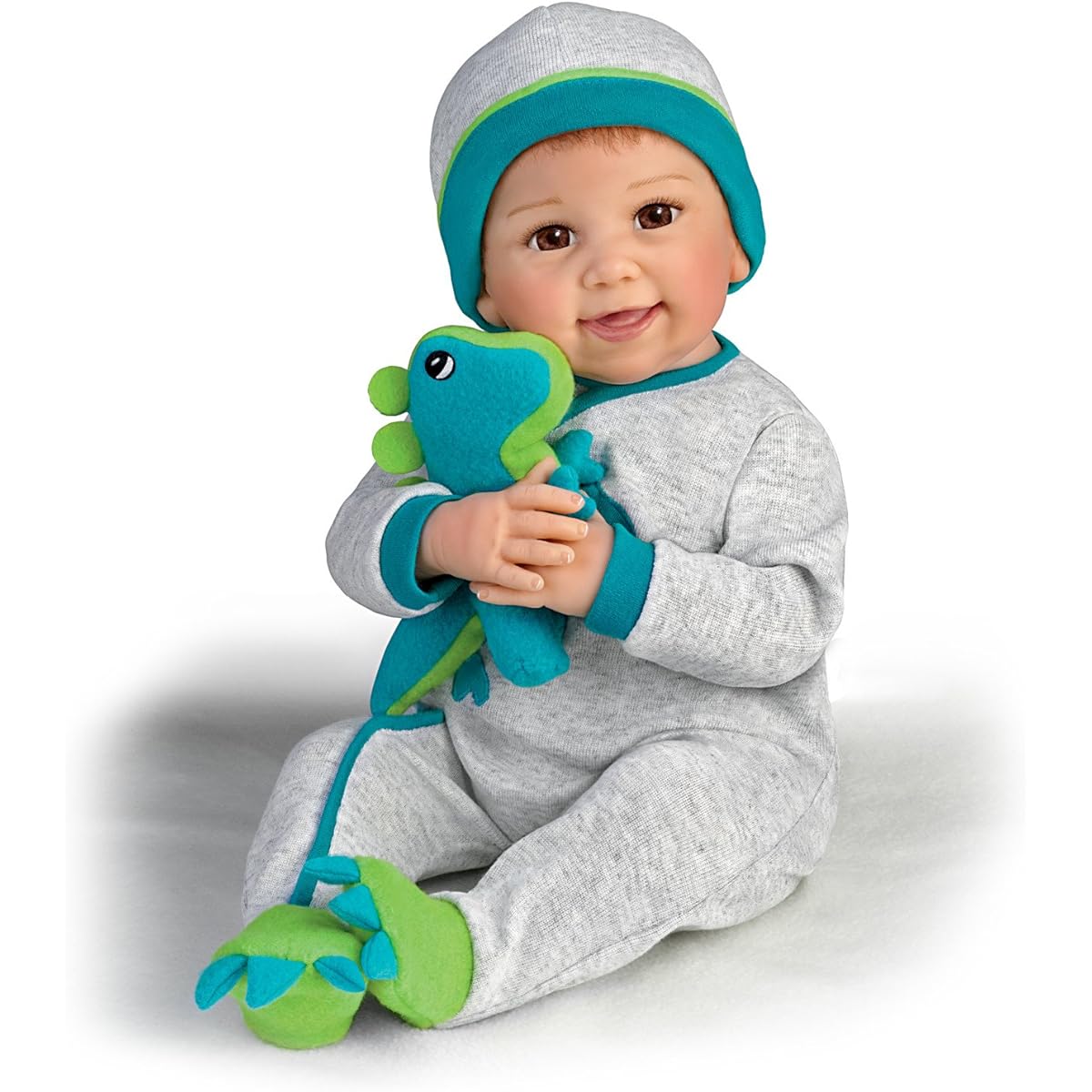 The Ashton-Drake Galleries Ryan and Rex Hand-Tweeded Hair So Truly Real® Lifelike Lifelike Weighted Newborn Boy Doll 18"
