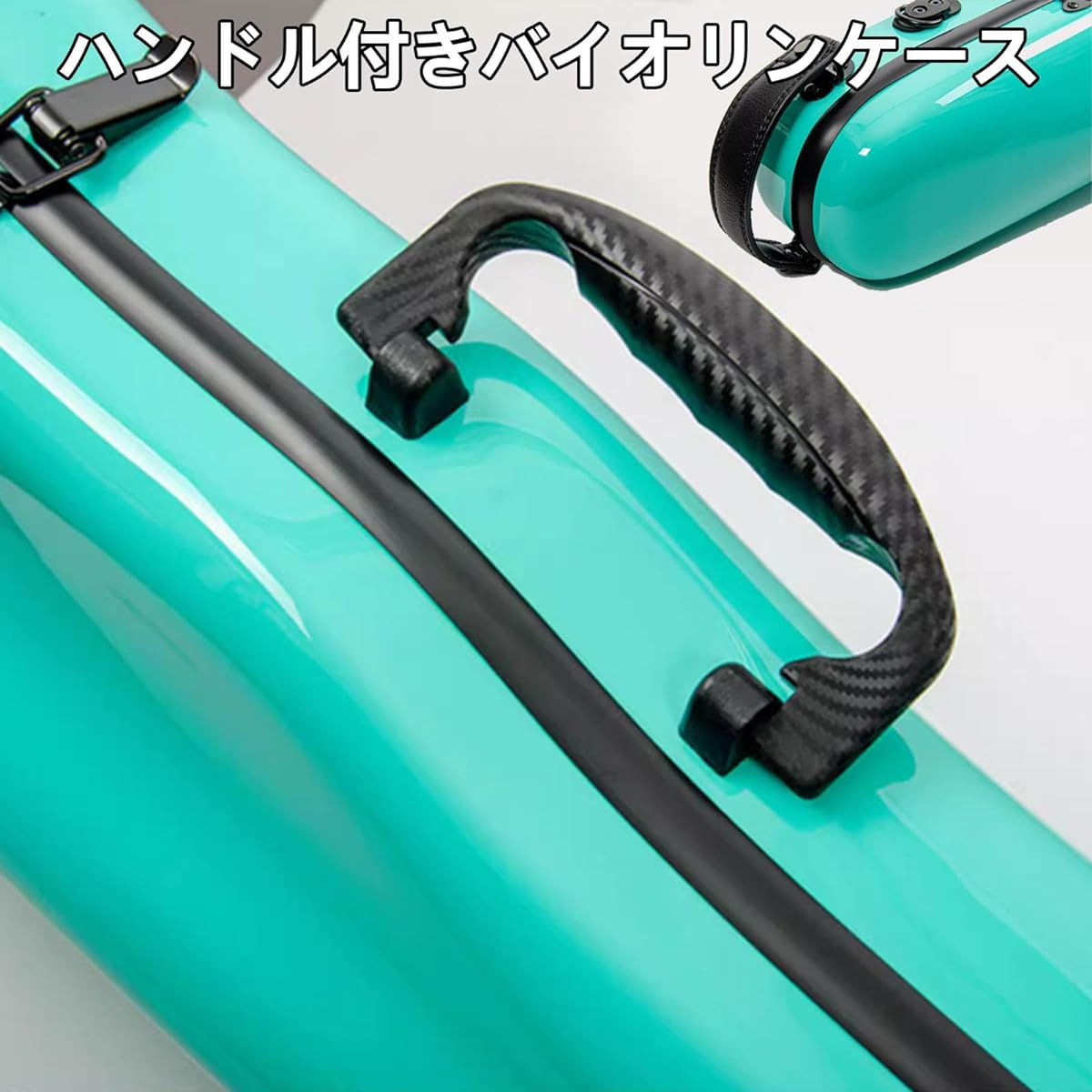 Violin Case, 4/4 Full Size Violin Hard Case with Hygrometer, Portable Lightweight Violin Case Backpack, Violin Backpack, Violin Protection Box Carbon Fiber, Violin Backpack for Violinists, Carry-on, Blue