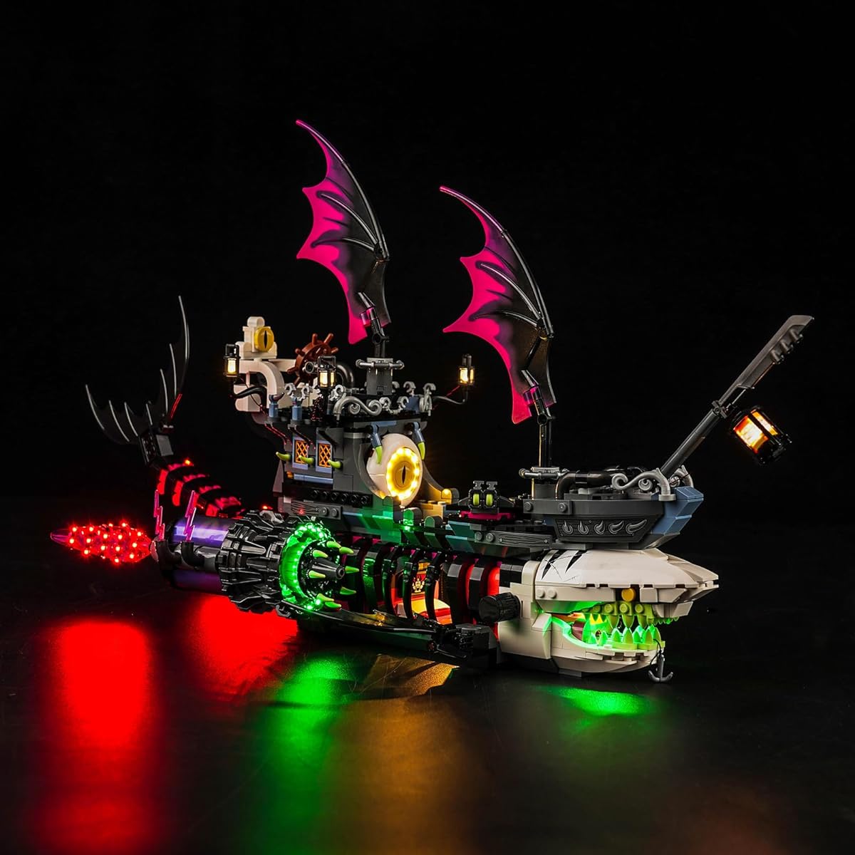 Hilighting Improved LED Light Kit for Lego DREAMZZz Nightmare Shark Ship Compatible with Lego 71469 Building Set, Remote Control Version (Model Not Included)