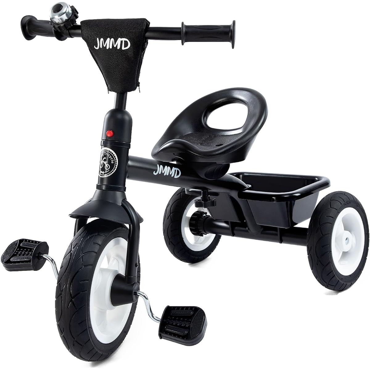 JMMD Toddler Tricycle, Kids Tricycle Tricycle with Adjustable Seat, Storage Basket, Rubber Tires, Easy Installation, Riding Bike, Gift for Boys and Girls, Ages 2 to 5, Black