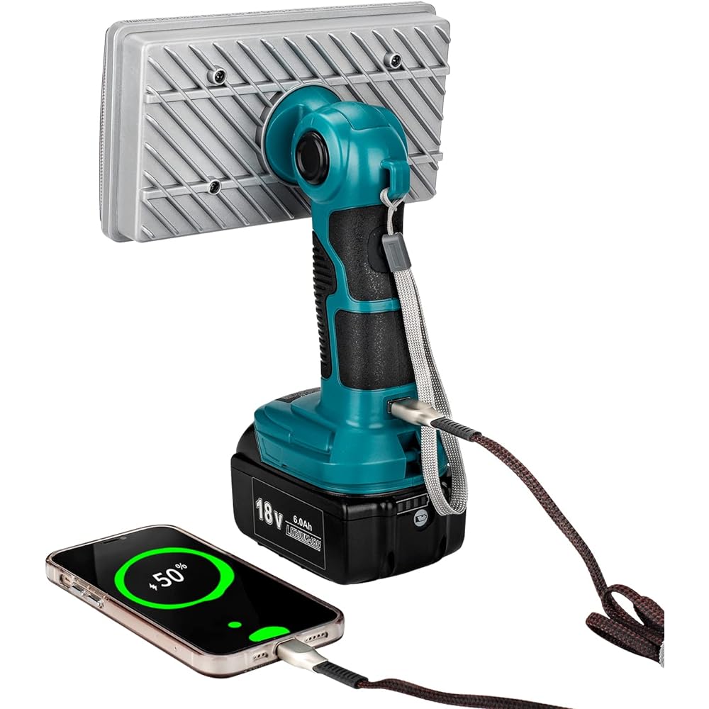 WaxPar Makita Compatible Light, Disaster Prevention, Emergency, Power Outage Response, For Night Construction, Mountain Climbing, Night Fishing, Camping, Earthquake Protection, High Brightness, 30W, 14.4V~18V, Compatible with Lithium Ion Battery BL1830 B
