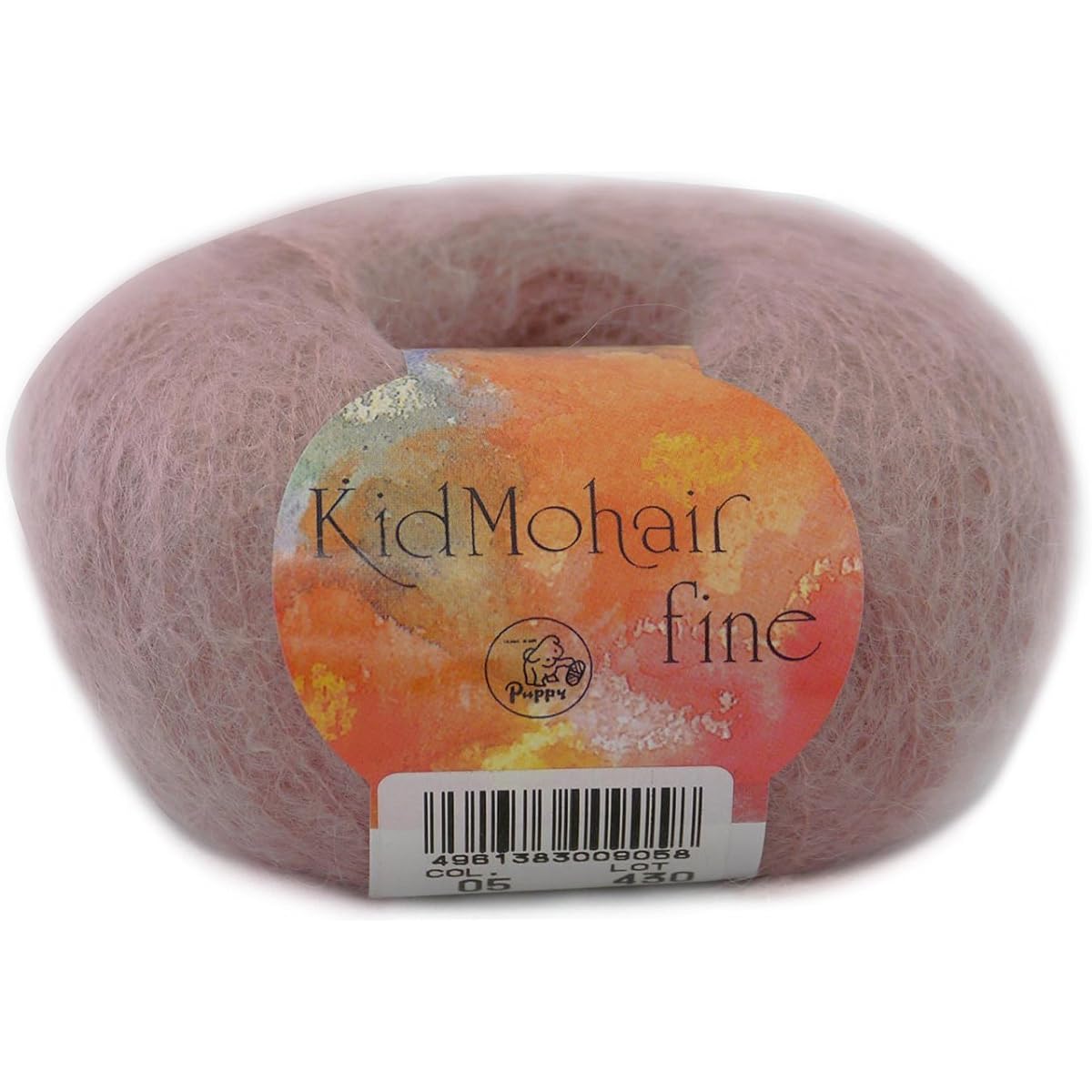 Puppy Kid Mohair Fine Yarn, Extra Fine, 5, Pink, 25g, Approx. 225m, Set of 10, 10000009