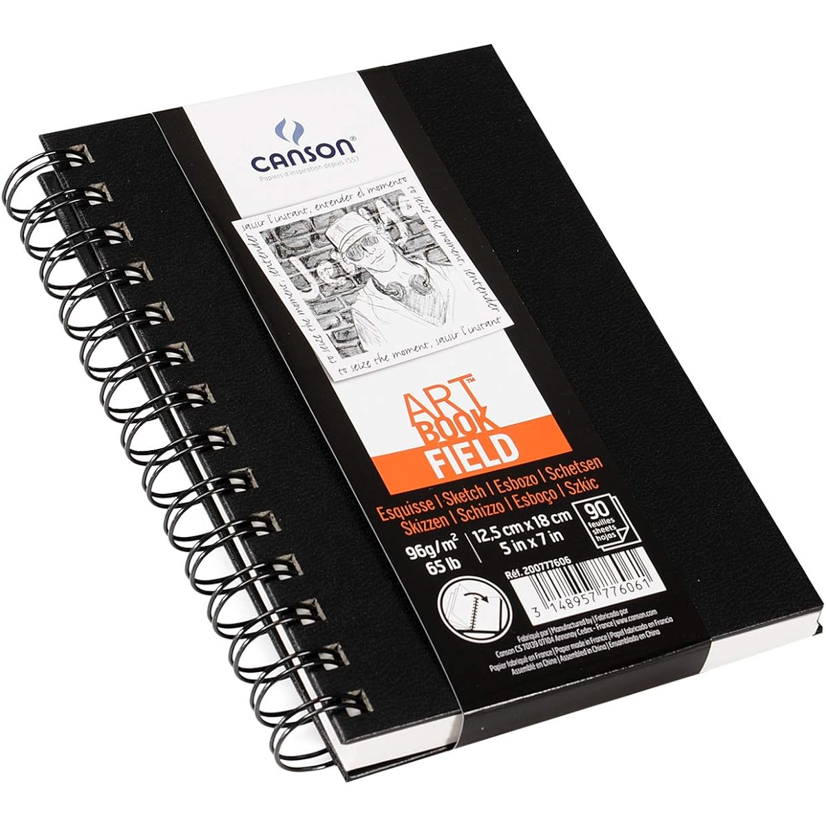 CANSON Art Book Field Sketchbook 12.5 x 18 cm 90 sheets 96 gsm Spiral bound