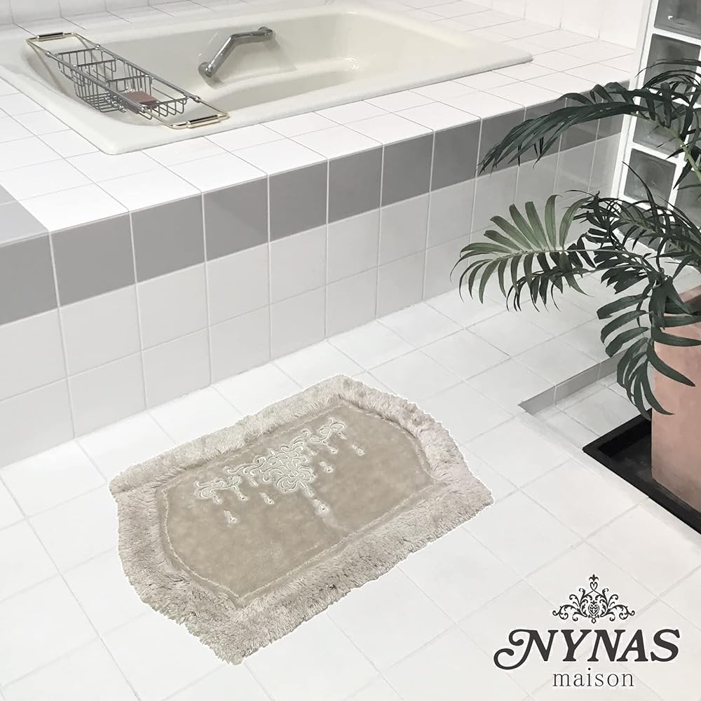 Senko NYNAS Shanti 2 Bath Mat Interior Mat Approx. 55 x 85 cm Silver Gray Rhinestone Elegant 36389