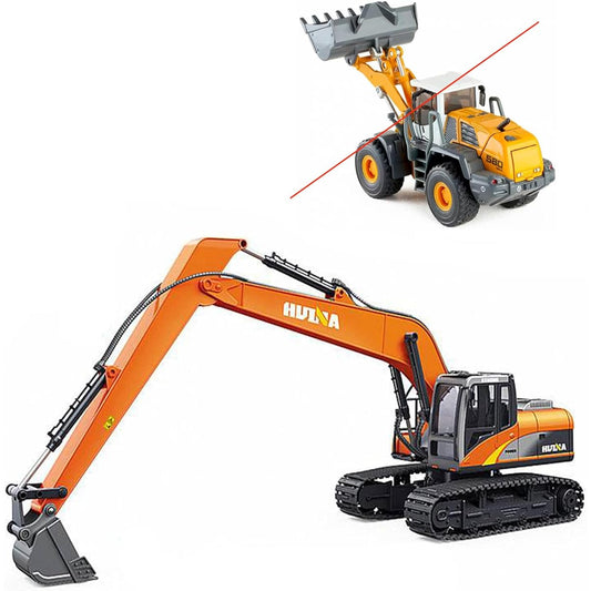 1 x Long Reach Excavator Toy for Kids, Heavy Duty Construction Vehicle Digging Toy, 360 Degree Rotatable Driver Seat, Multi-Joint Movable Tracked Vehicle Kids Gift (Orange).