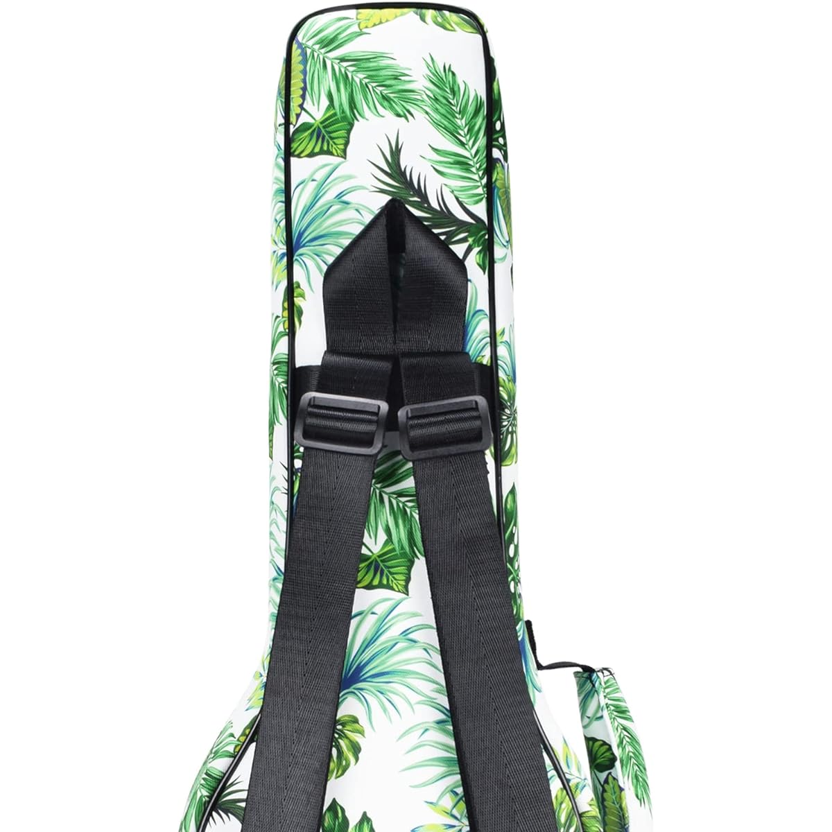 CLOUDMUSIC Ukulele Case Backpack Strap Bag Soprano Concert 21 23 Inch Green Leaf White Soprano