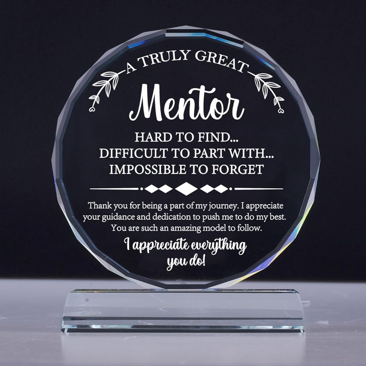 Mentor Gifts for Women and Men, Thank You Mentor Plark, Engraved Crystal Gifts, Mentor Retirement, Retirement Appreciation, Gifts for Counselor/Colleague/Teacher/Counselor/Coach/Supervisor