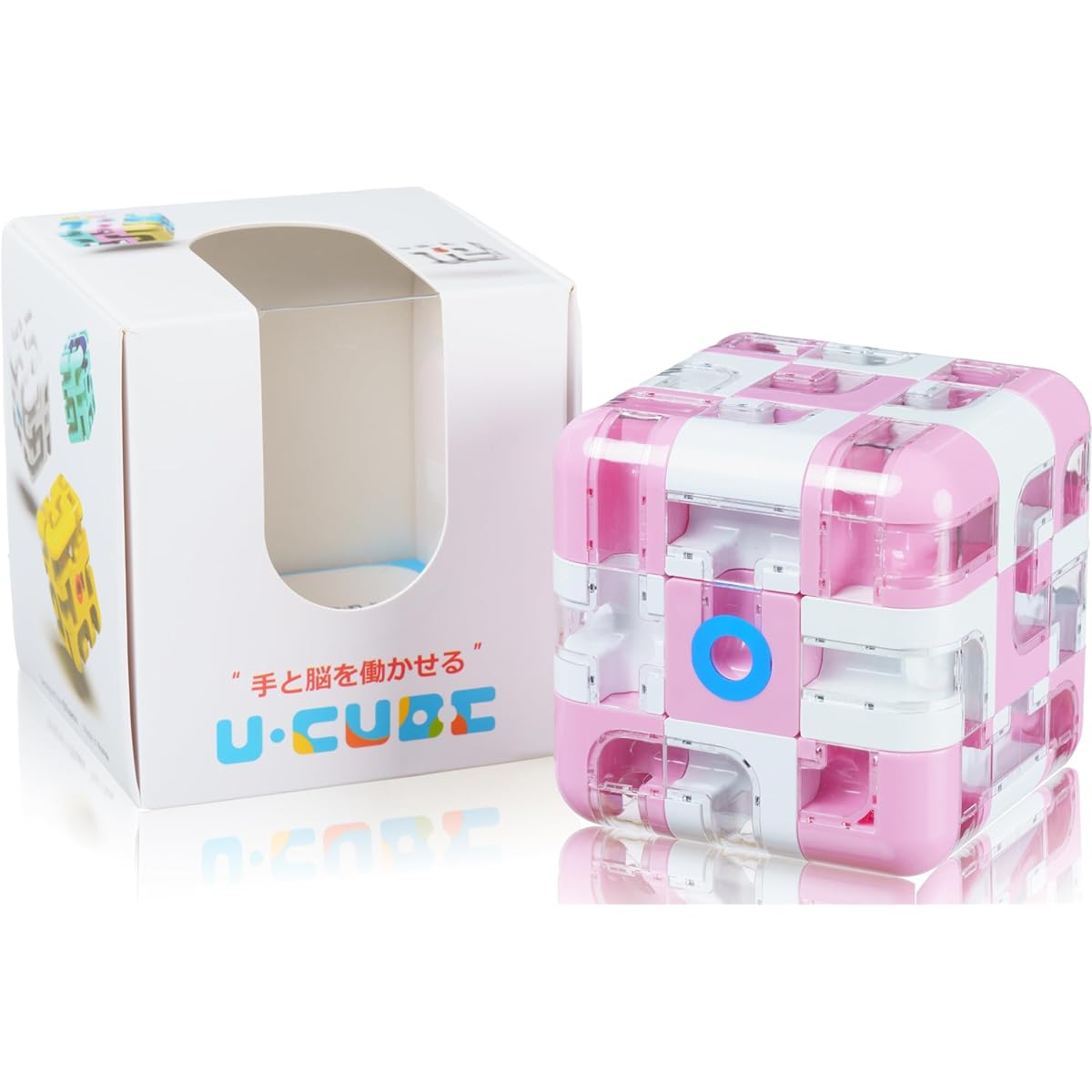 U.CUBE Puzzle 3D Puzzle Educational Toy Brain Training Blur Prevention (Pink White Checker)