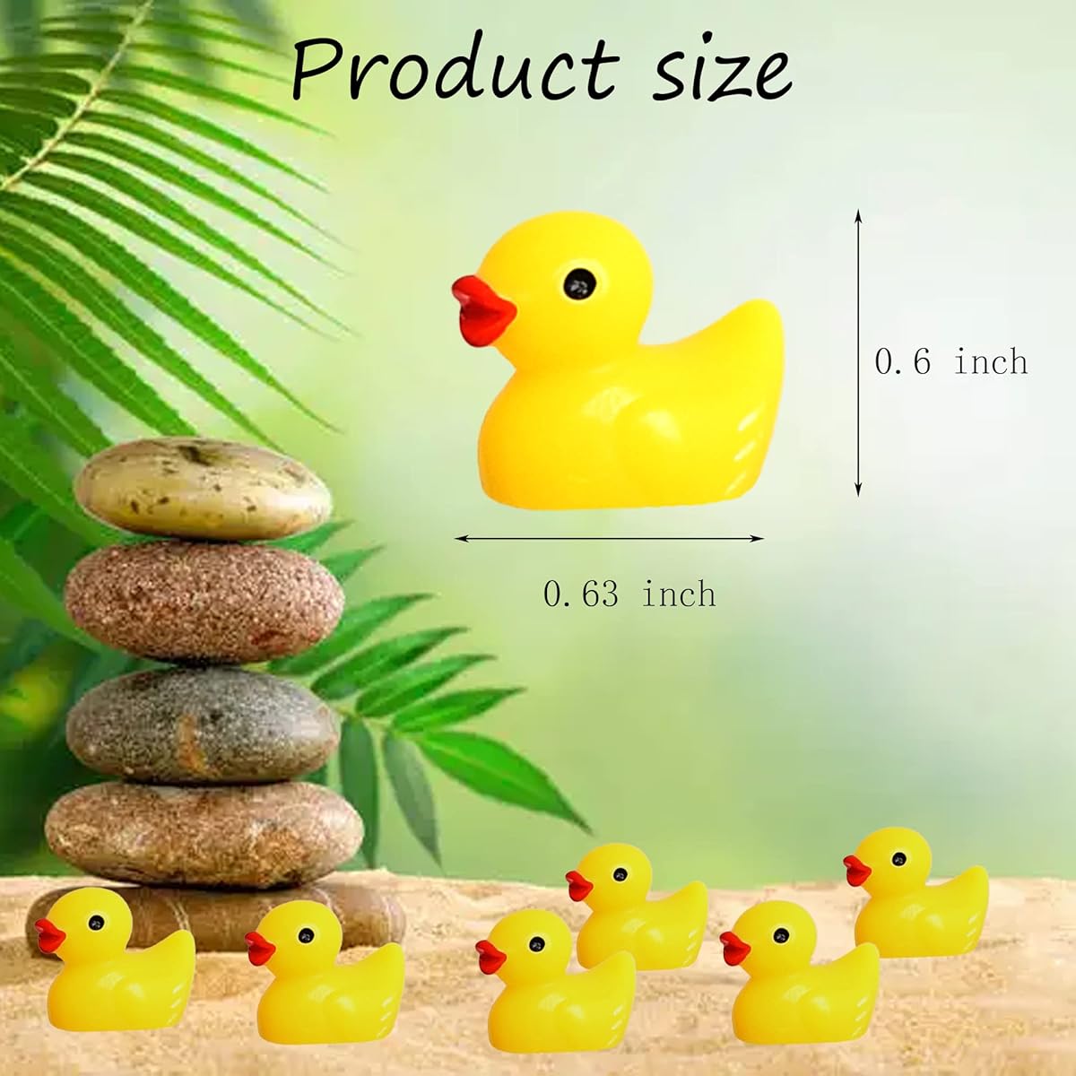 Tindobewan 100pcs Small Ducks Mini Resin Ducks Miniature Duck Figurines Ornament Craft Garden Aquarium Home Decoration (Yellow)