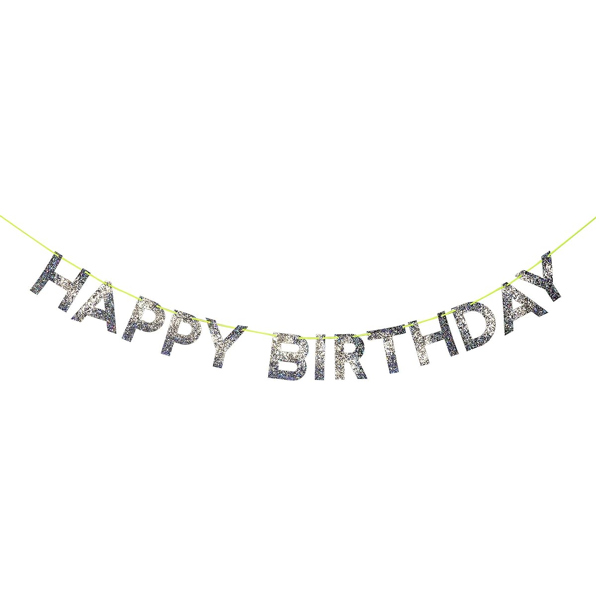 Meri Meri Garland Silver Lame HAPPYBIRTHDAY 156007 (45-2727)