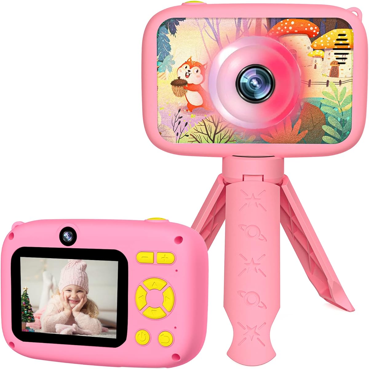 Miiulodi Kids Camera for 3-12 Years Old Girls Boys 2.4 Inch Time Lapse Video Recording Scientific Children Digital Camera Toddler Night Light Toy for 4 5 6 7 8 Years Old