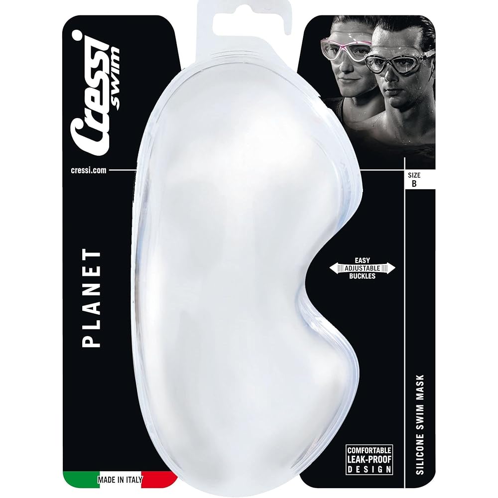 CRESSI Open Water Swimming Goggles Unisex [PLANET] Soft Silicone Skirt UV Protection/Scratch Prevention/Shatterproof Treatment [Genuine Product]