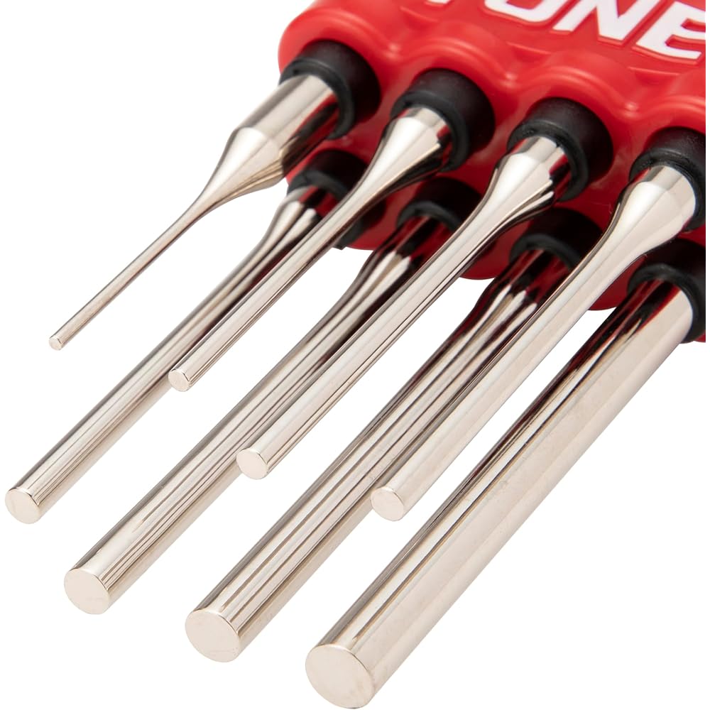 TONE Pin Punch Set (with holder) PP800P Red Contents: 8 items
