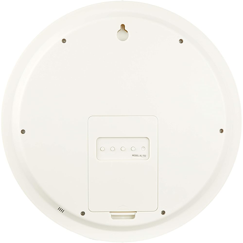 ADESSO Wall Clock Radio Analog Temperature Humidity Date Display White AL-702W