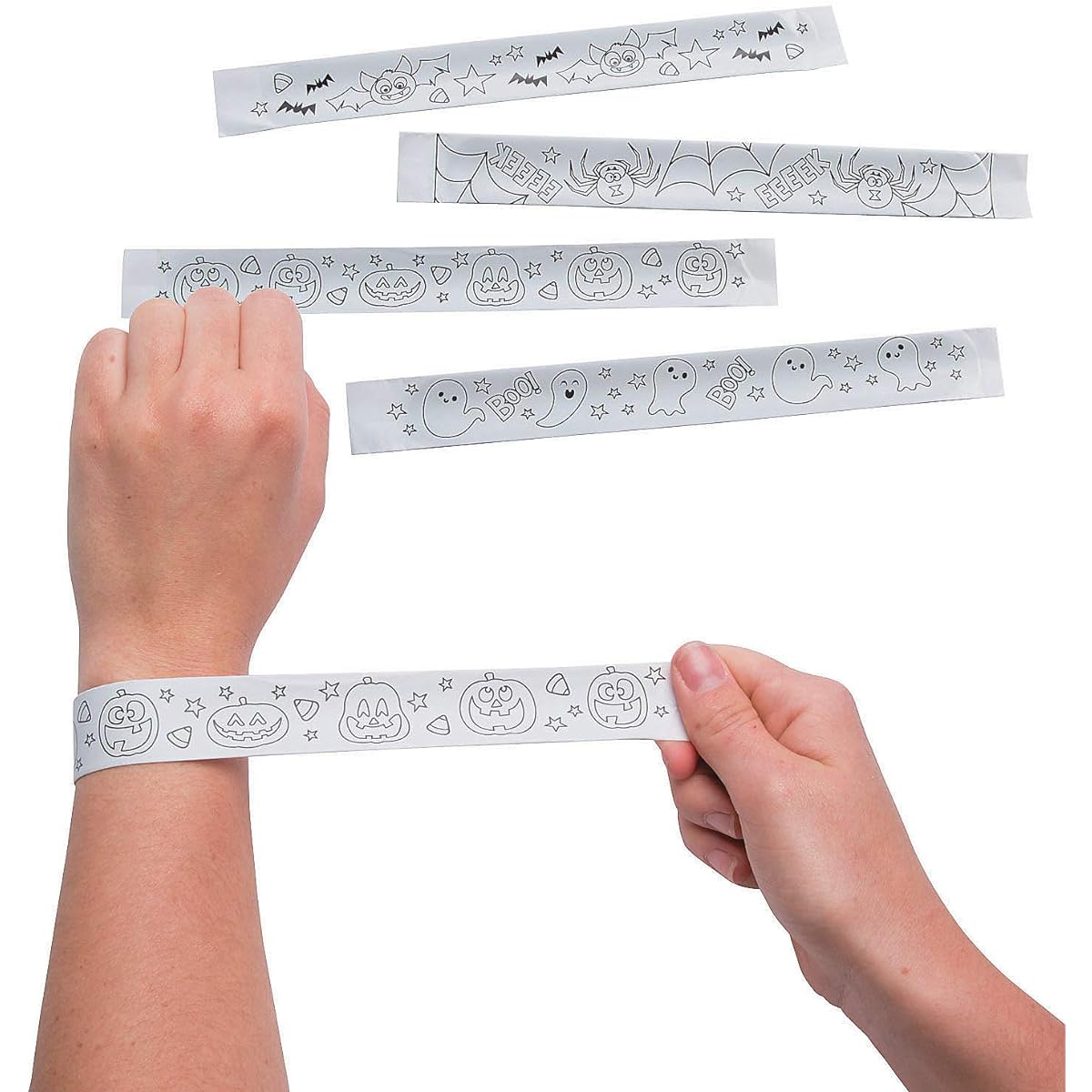 Make Your Own Halloween Slap Bracelets (48 Pieces) - Crafts for Kids and Fun Home Activities