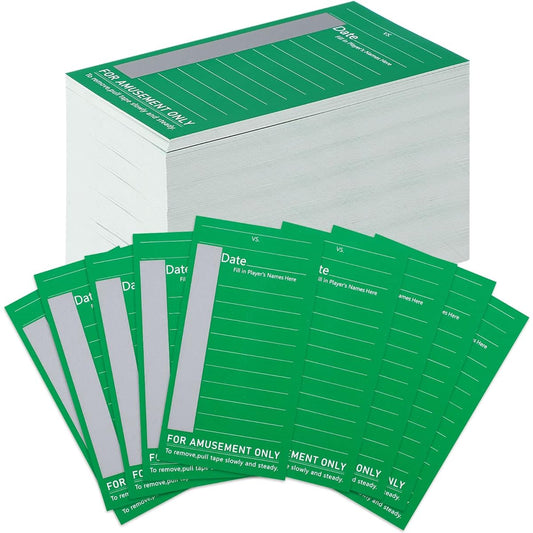 100 Pack 10 Line Sports Strip Cards Super Football Bowl Football Pool Cards, 100 No-repeat Green Baseball Boxing Soccer Football Strip Cards Playing Scratch Off Cards for Super Football Party Favor