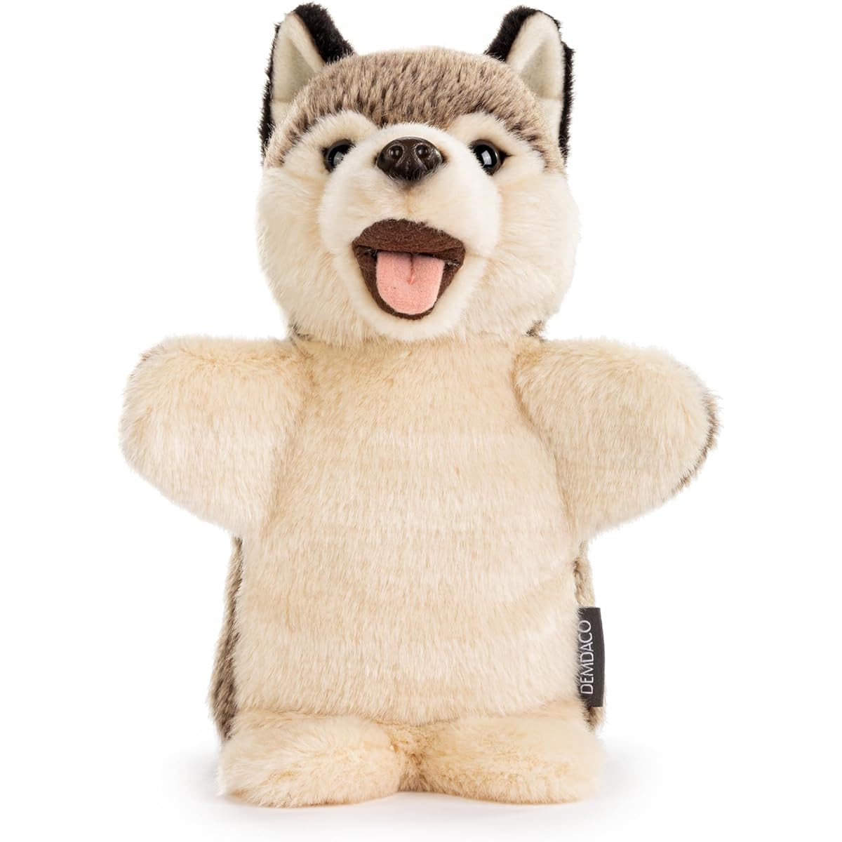 DEMDACO 5004810073 Animal Crafts Wolf Gray and Tan 7.5 x 11 Inch Polyester Soft Plush Hand Puppet