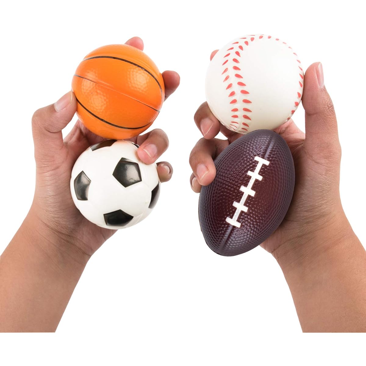Super Z Outlet Mini Foam Sports Balls 12 Pack for Kids and Adults Mini Baseball Football Basketball Soccer Stress Bulk Purchase Toys Games Party Decorations Relaxing (Assorted)