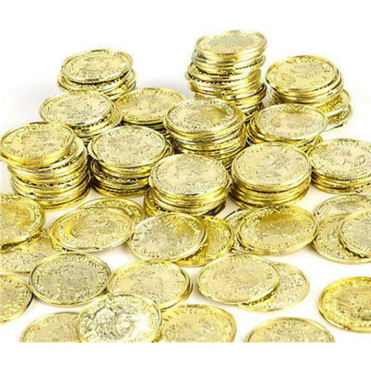 1000pcs Plastic Pirate Golden Play Toy Coins Birthday Party Favors Pinata Money Coins