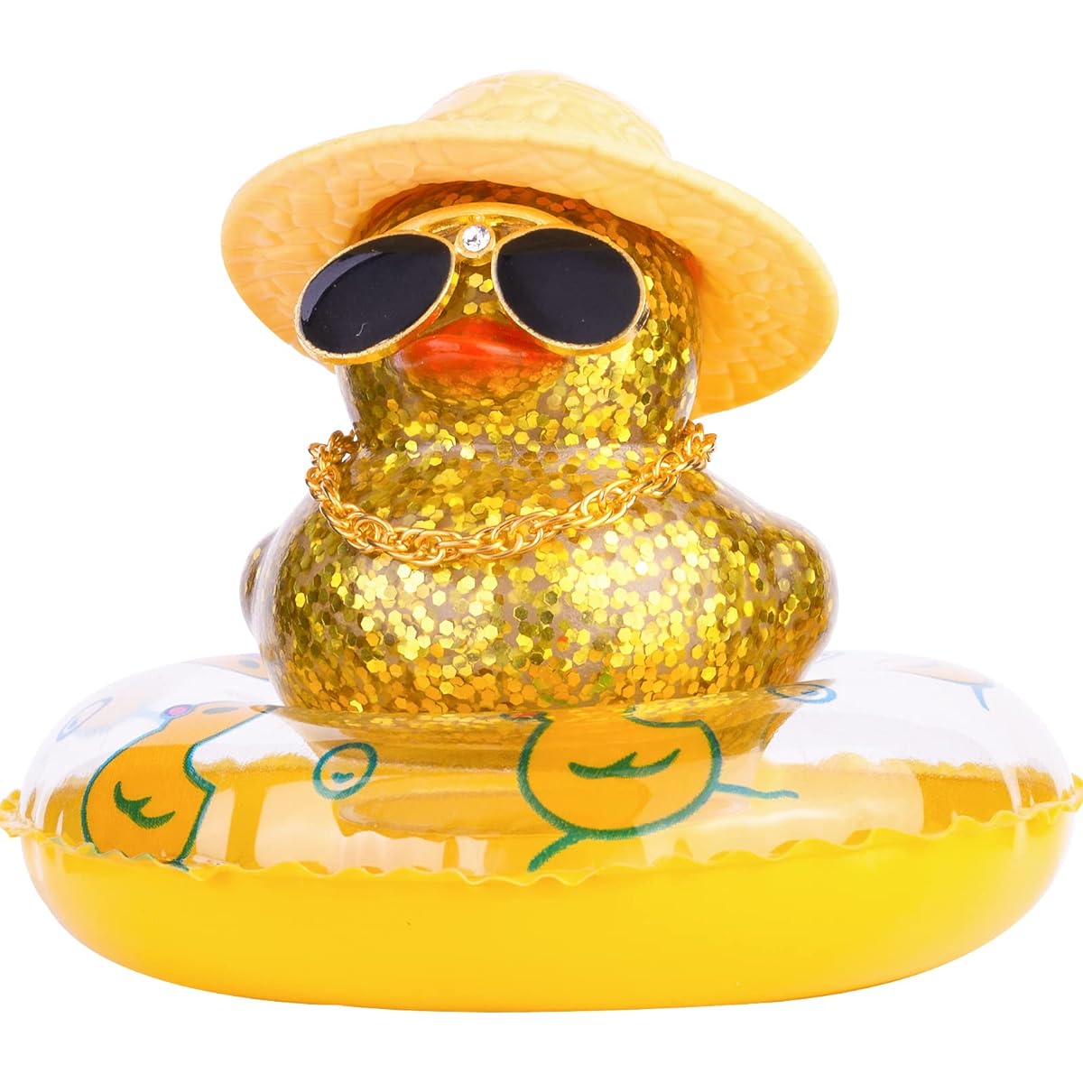 MuMyer Sequin Duck Car Ornament Car Rubber Duck Dashboard Decoration Accessories