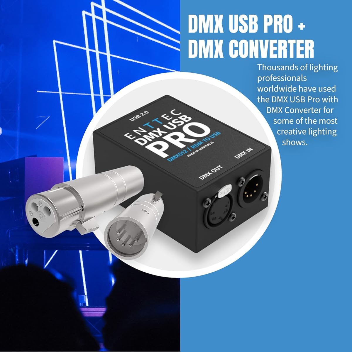 Enttec DMX USB Pro 70304 Lighting Controller Interface & SIRS-E 70029 5P Male to 3P Female Adapter (Bundle)