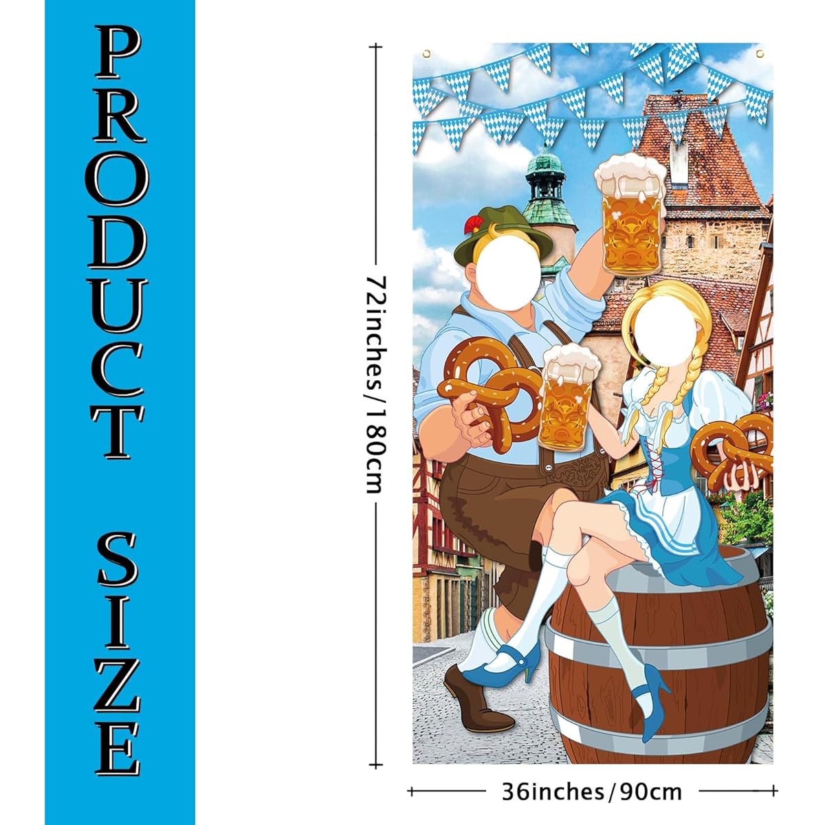 Oktoberfest Photo Prop Set Bavarian Check Flag Door Cover 6 X 3ft Oktoberfest Bavarian Flag Photography Banner for German Oktoberfest Themed Party Decorations