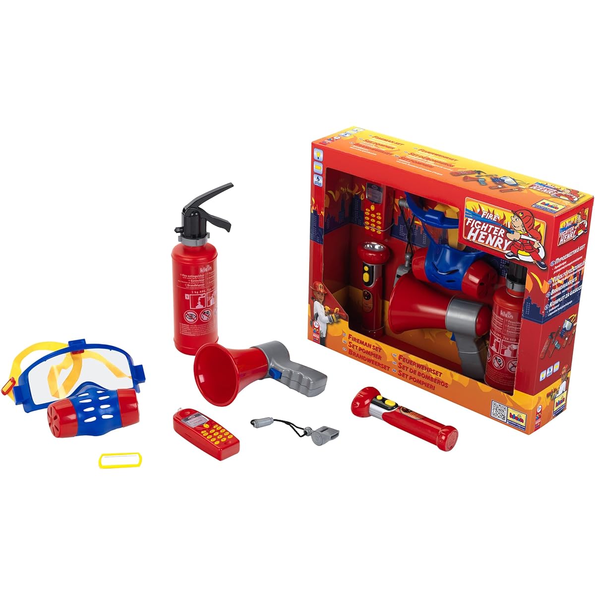 Klein - 8950 - Pretend play - Firefighter set with gas mask, 7 pieces