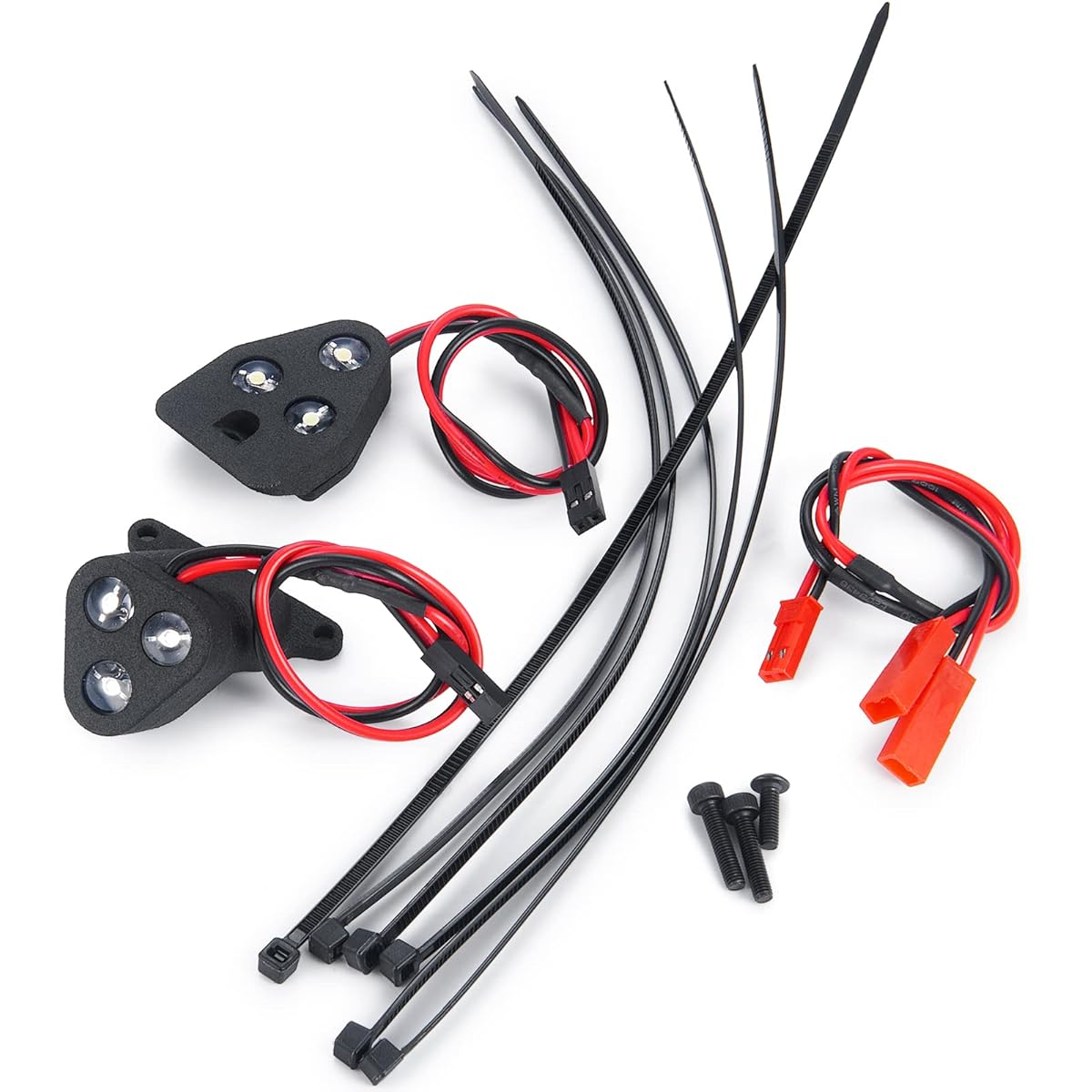MOHERO RC Car Body Red & White Head & Tail Light Set Front & Rear LED Lights Compatible with 1/8 Typhon 6S BLX TLR Tuned Buggy Upgrade Parts