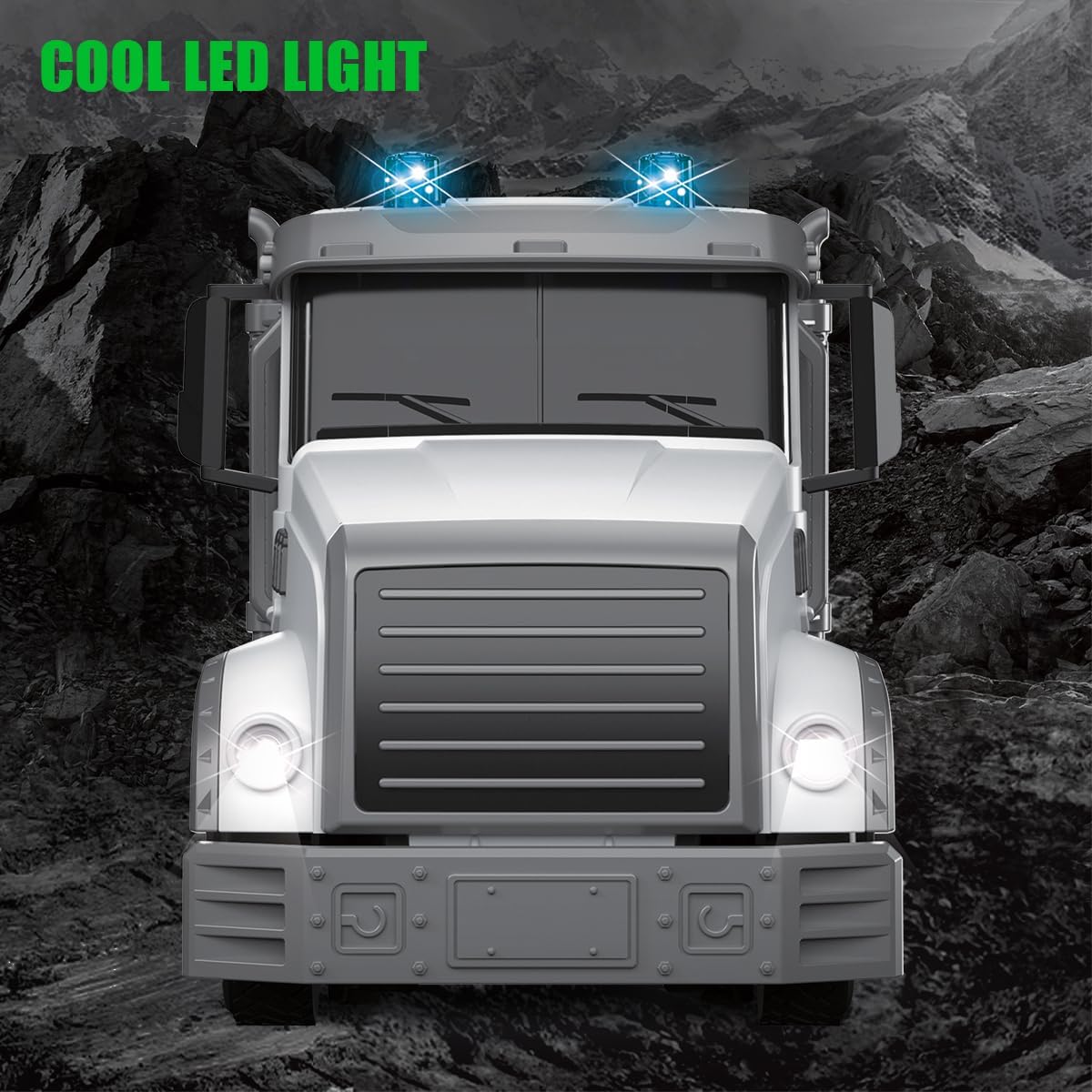 Leopmase Remote Control Garbage Truck Toys for Boys 2.4GHz RC Truck Construction Toy Trash Can Lifter with Dumping Function Real Light Engineering Car Toys for Boys