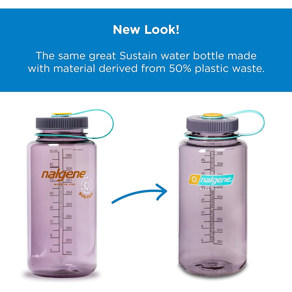 Nalgene Bottle Wide Mouth 1.0L Sustain and Easy Sipper Set (Pomegranate) [Parallel Import]