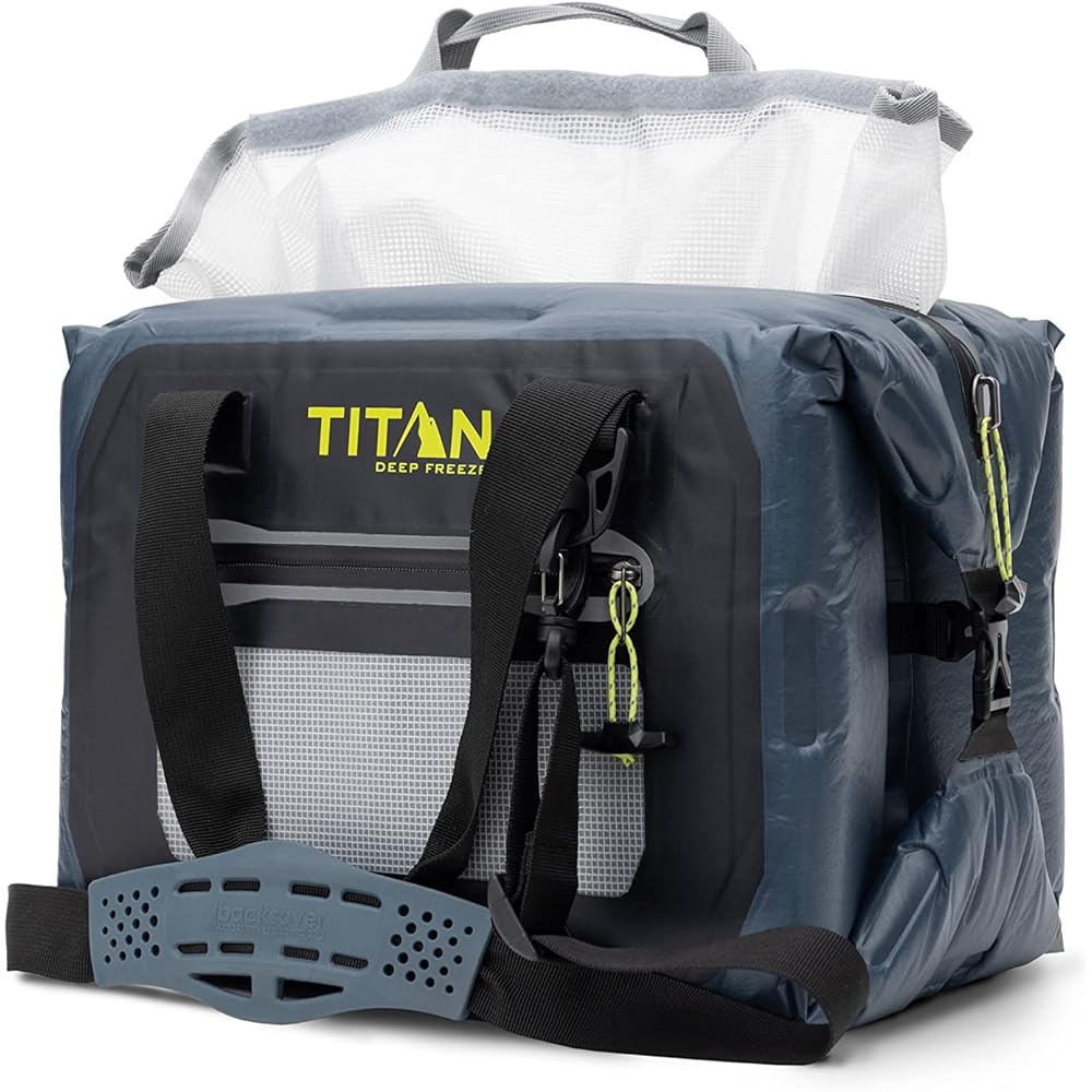 Titan Deep Freeze Air Cooler Box 16L 30 Can Roll Up Storage Cold Bag Soft Cooler Folding Lightweight Outdoor Camping BBQ Fishing
