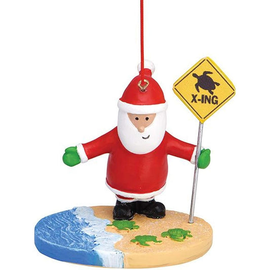 Wowser Turtle Santa Ornament Beach Themed Decoration 2"