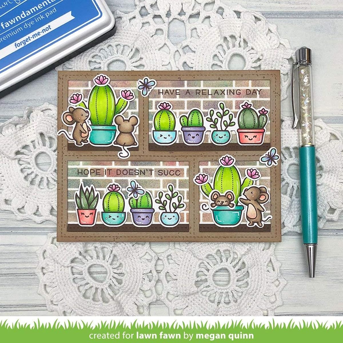 Lawn Fawn Simply Celebrate Summer 4"x6" Clear Stamp and Harmony Die, 2 Item Bundle LF2333 LF2334