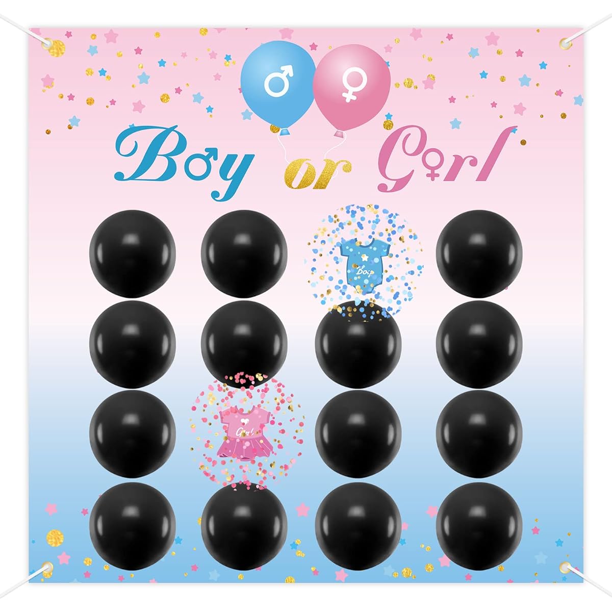 BLOOMWIN Gender Reveal Party Supplies Game Ideas Kit Baby Gender Reveal Dartboard Game Blue Pink Confetti Gender Reveal Balloons Boy Girl Gender Reveal Decorations