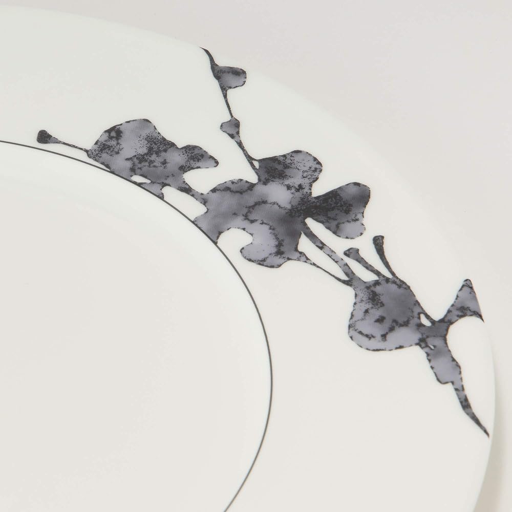 NARUMI Plate, Black Plant, 27cm, Black, Plant Pattern, Stylish, Dinner, Lunch Plate, One Plate, Flat Plate, Microwave Warmable, Made in Japan, 51230-5462