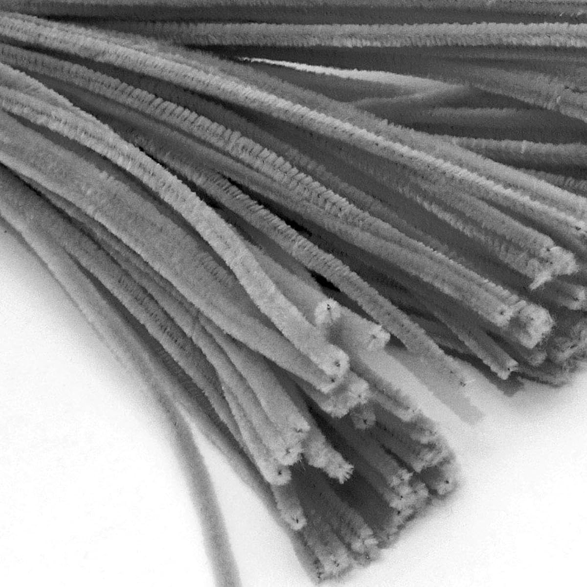 The Crafts Outlet Chenille Stem Pipe Cleaners 12" (30cm) 25 Pieces Gray