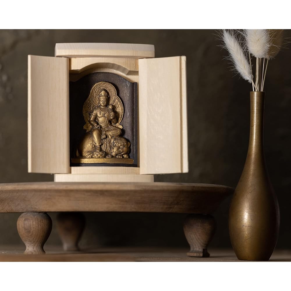 Zeku Fugen Bodhisattva Buddha statue with Zushi (golden antique finish) Mount Jujyoin prayer _ Born in the Year of the Dragon and Snake Zodiac Amulet Principal Image Zodiac (T00254-D