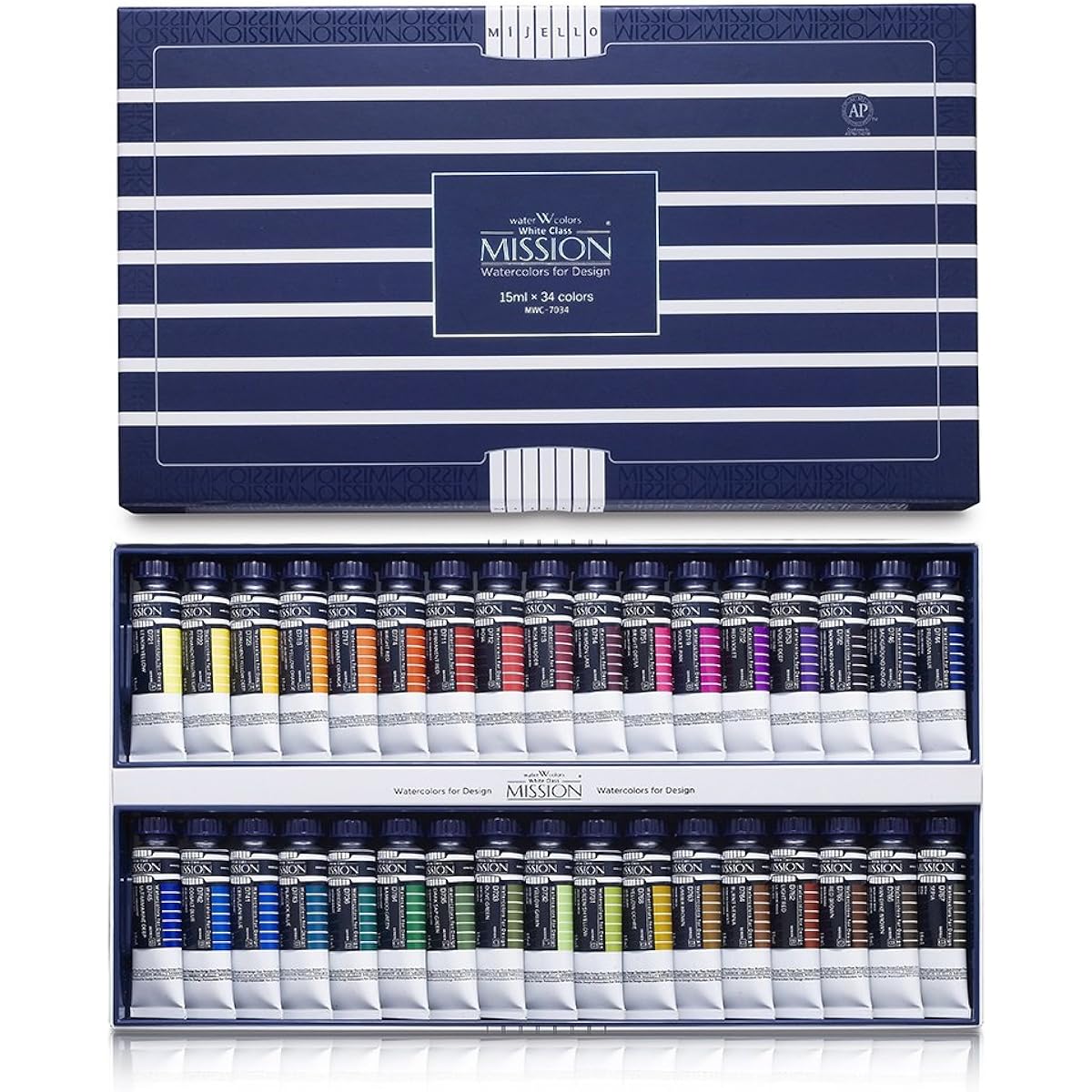 Mijello Watercolor Paint Mission White Class 34 x 15ml