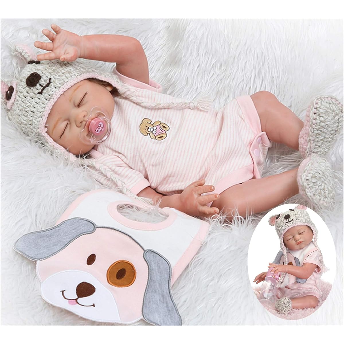 Reborn Baby Doll Girl Silicone Full Body 20 Inch Realistic Reborn Doll Handmade Soft Vinyl Realistic Baby Doll Kids Gift