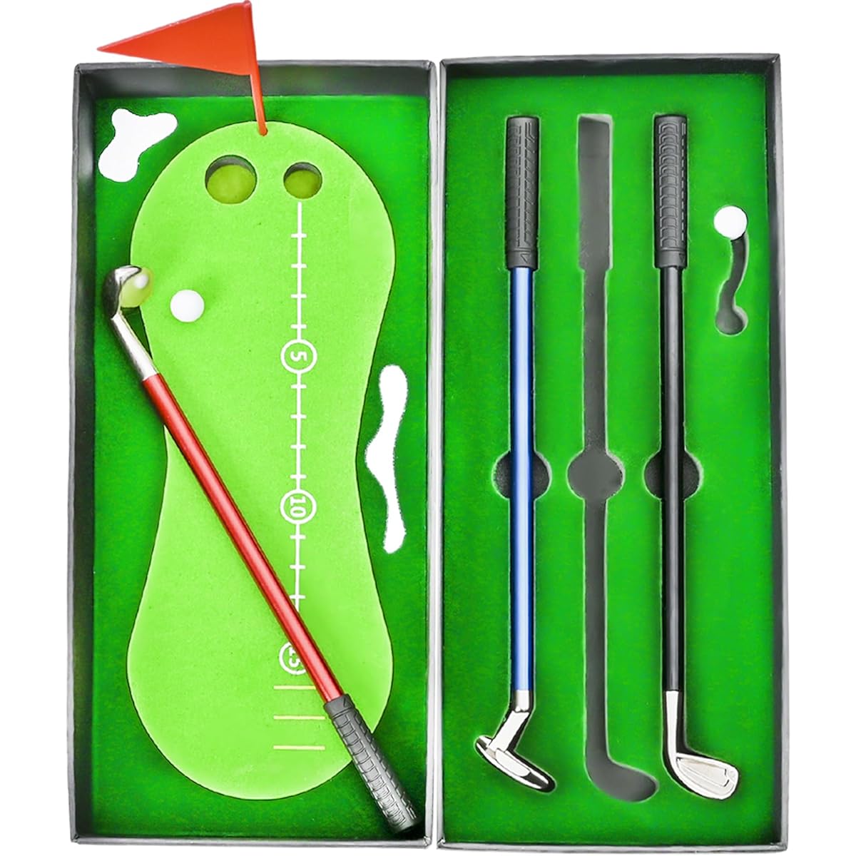 CHESLICR Mini Golf Pen for Men Teens Adults Unique Desk Game Cool Gadgets Things Fidget Toys Office Christmas Stocking Stuffers Funny Gifts for Dad Boyfriend Golfers (Green Round)