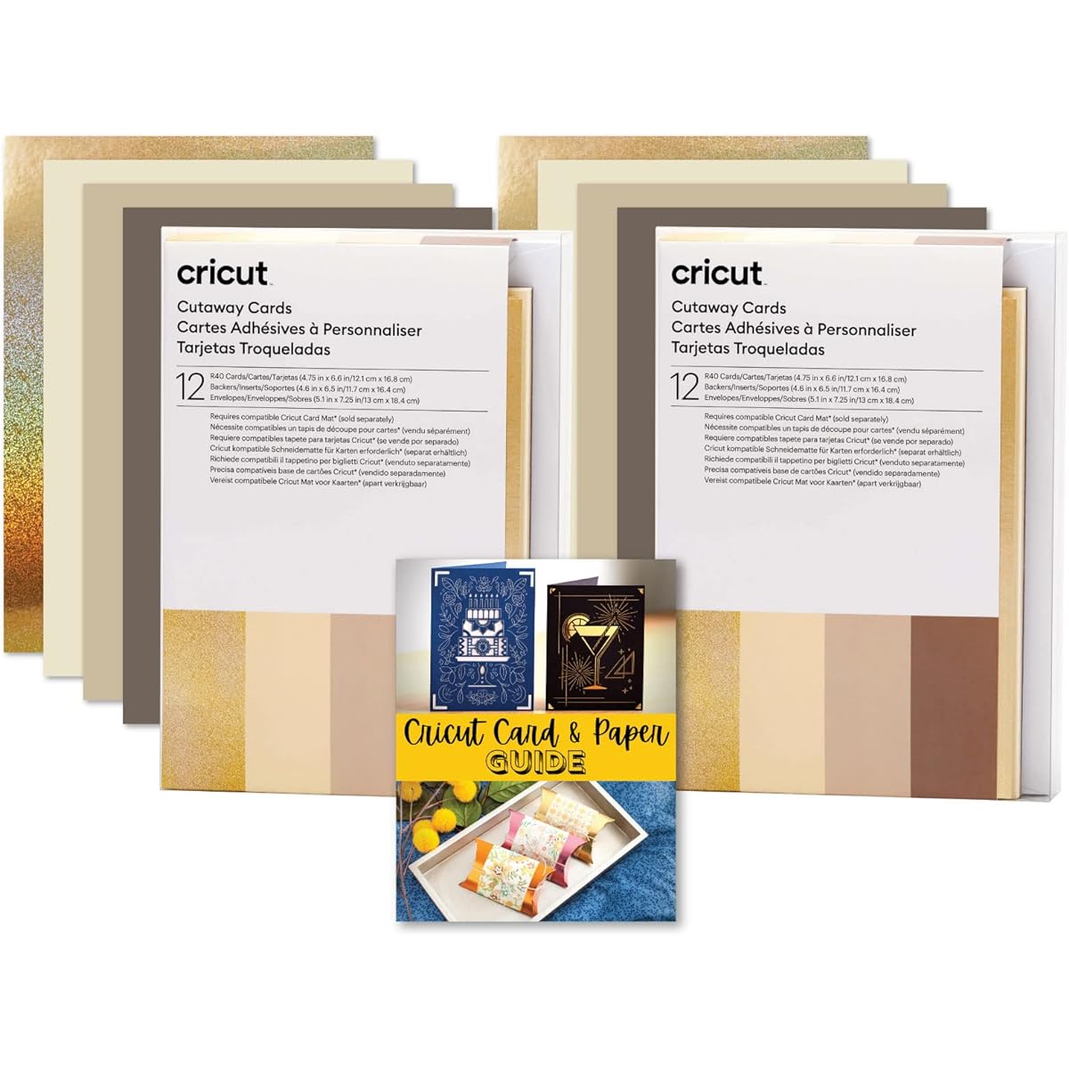 Cricut Cutaway Cards Double Neutral Sampler R40 Bundle 4.75in x 6.6in