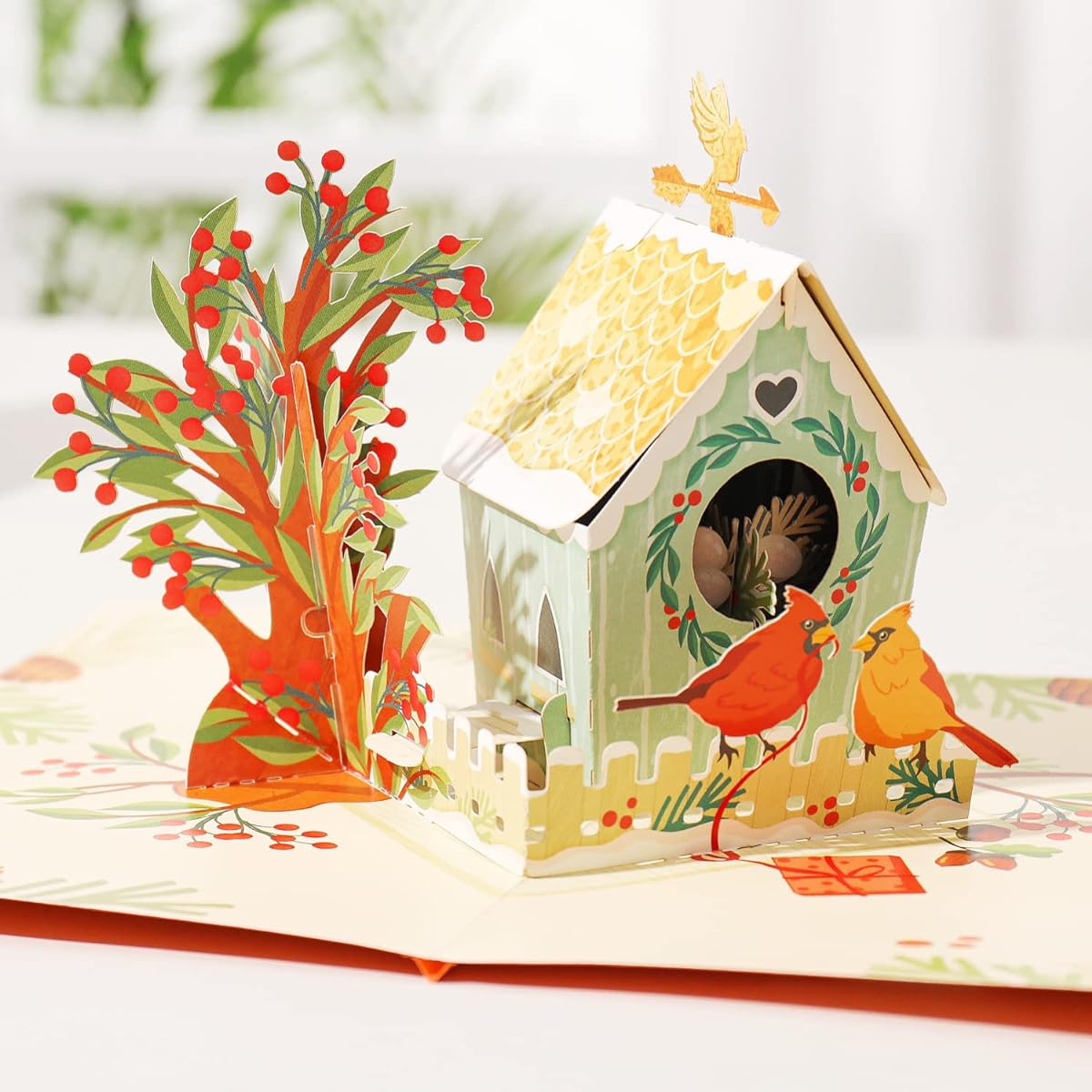 Liif Cardinal Love Bird Valentines 3D Greeting Pop-up Card