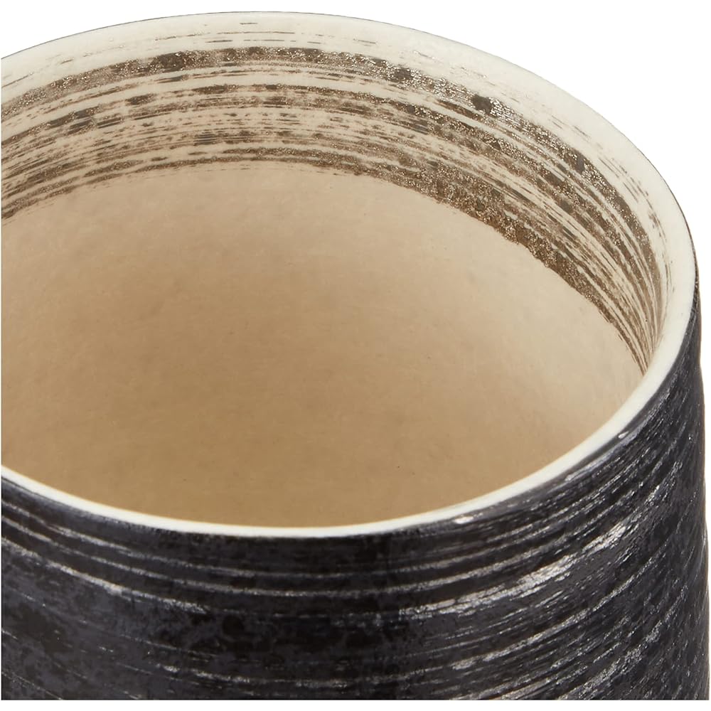 Ranchant Shochu Server with Roasted Cedar Stand Big Cup Multi Φ17x17, Φ8x9cm Silver Brush Arita Ware Made in Japan