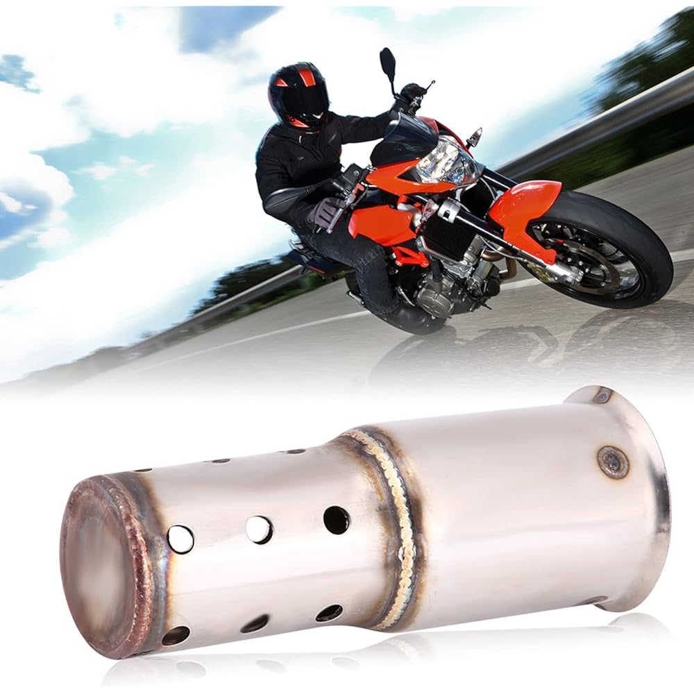 Motorcycle Exhaust Pipe Muffler 51mm DB Killer Silencer Muffler Baffle Motorcycle Exhaust Pipe Baffle Muffler Stainless Steel Noise Eliminator Universal Insert Baffle Silencer(2)