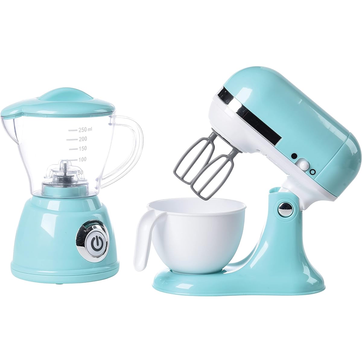 Constructive Playthings "My Kitchen" Series Blender and Mixer Blue Modern Design Realistic Functions Ages 3+ Set of 2
