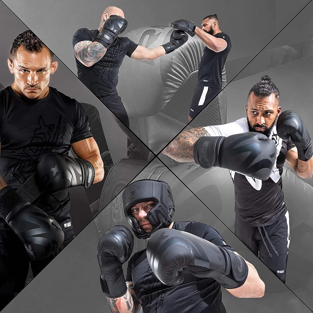 RDX Boxing Gloves Training Fitness Muay Thai Mayahide Leather Mitts Kickboxing Fighting Sparring Heavy Bag Punching Martial Arts Boxing Gloves