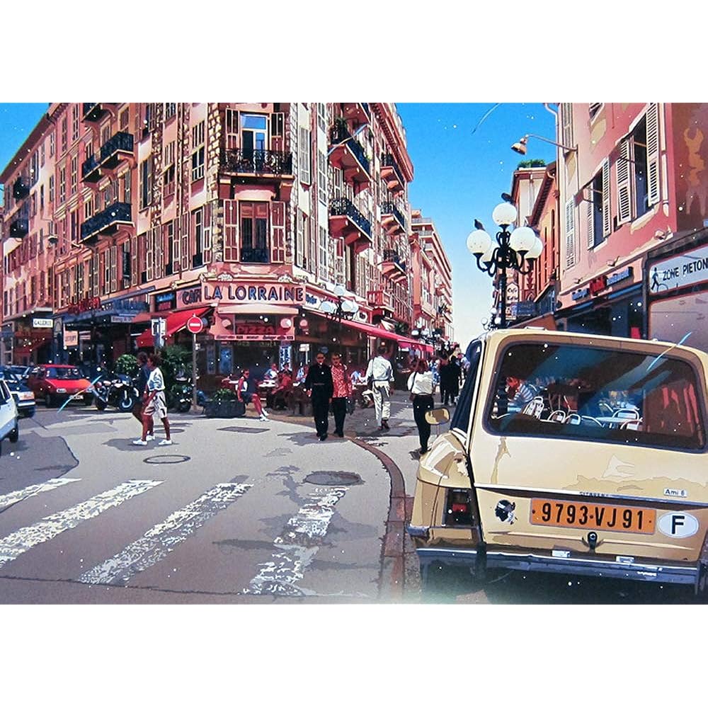 Hideto Suzuki ◆ [Street corner of Nice] ◆ Art print ◆ Framed 53x43cm ◆