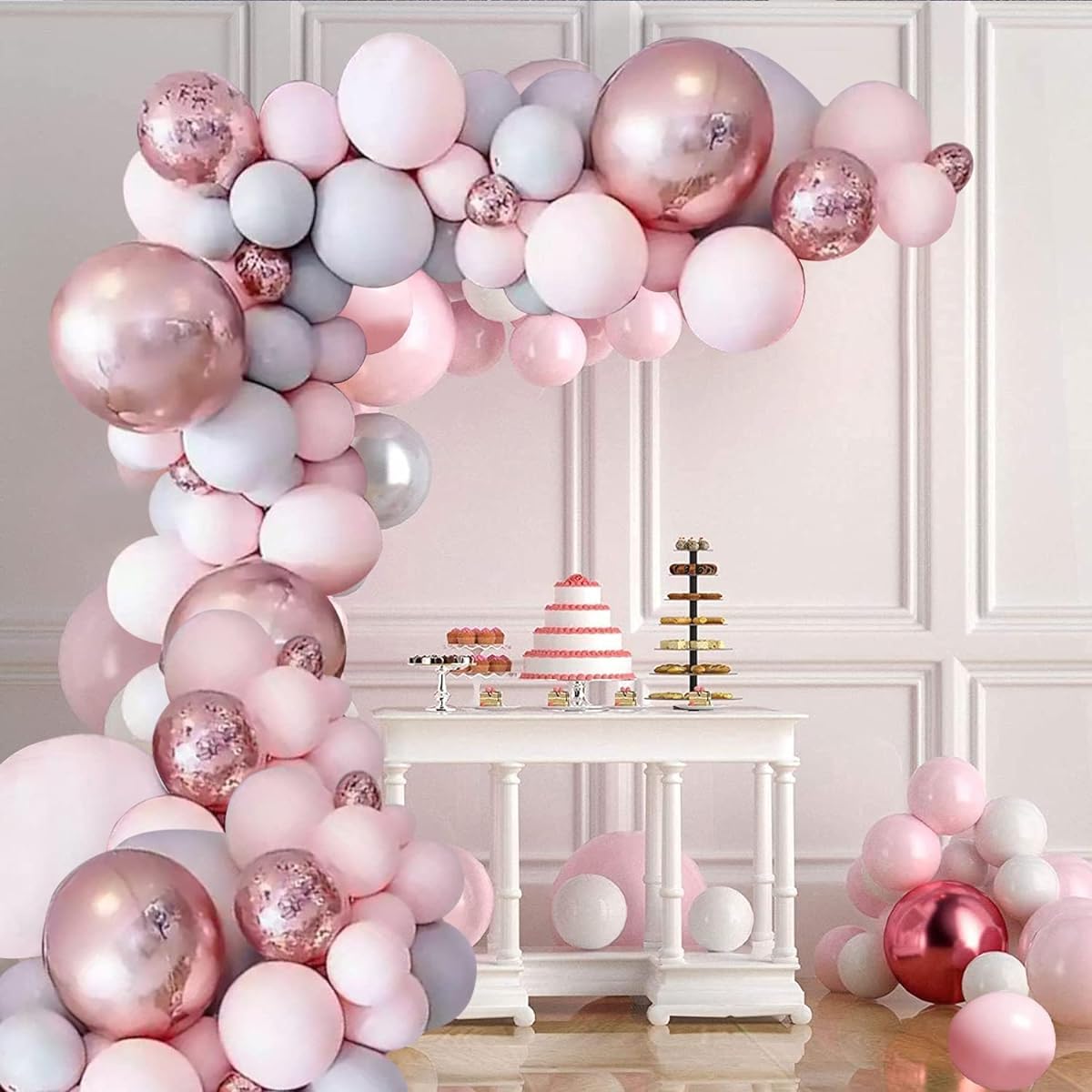 DIY Balloon Arch & Garland Kit Party Balloon Decoration Set for Bridal & Baby Shower Wedding Birthday Graduation Anniversary Party (Rose Gold)